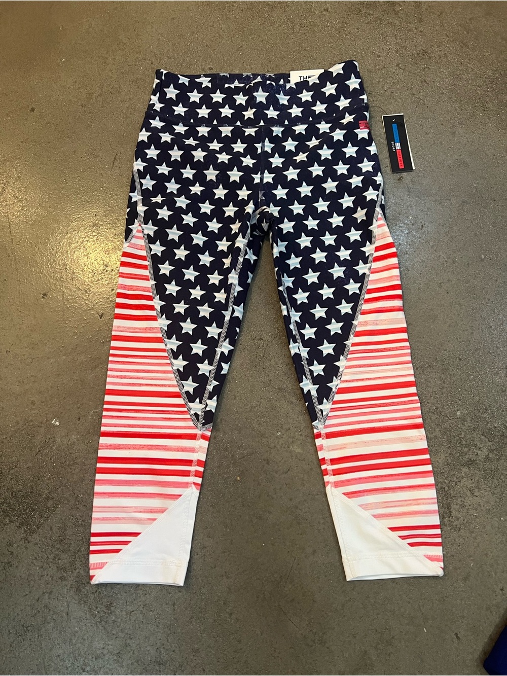 Tommy Hilfiger Women’s or girls Navy Star & Red Stripe Athletic Leggings